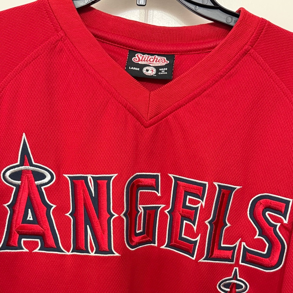 Stitches Red Los Angeles Angels pre-game Jersey size L